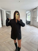 Remade oversized blazer striped anthracite #73:73