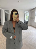 Remade oversized blazer pied de poule black/white #55:55