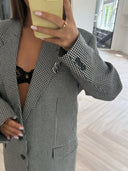 Remade oversized blazer pied de poule black/white #55:55