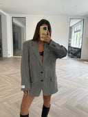Remade oversized blazer pied de poule black/white #55:55