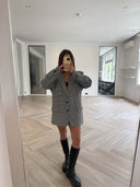 Remade oversized blazer pied de poule black/white #55:55