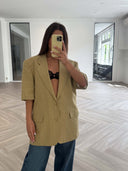 Remade oversized blazer tartan yellow #91:91