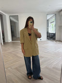 Remade oversized blazer tartan yellow #91:91