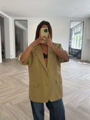 Remade oversized blazer tartan yellow #91:91