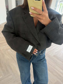 Remade oversized blazer tartan anthracite #60:60