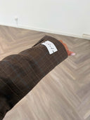 Remade belted blazer tartan brown #35:35