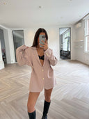 Remade oversized blazer powder pink #52:52