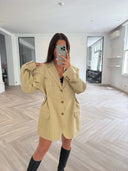 Remade oversized blazer tartan beige #39:39