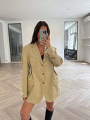 Remade oversized blazer tartan beige #39:39