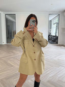 Remade oversized blazer tartan beige #39:39