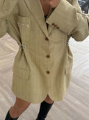 Remade oversized blazer tartan beige #39:39