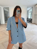 Remade oversized blazer blue #64:64