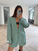 Remade oversized blazer pied de poule green #87:87