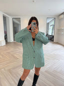 Remade oversized blazer pied de poule green #87:87