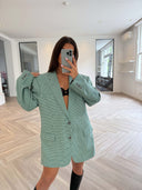 Remade oversized blazer pied de poule green #87:87