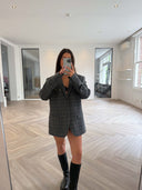 Remade oversized blazer tartan grey #33:33
