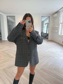 Remade oversized blazer tartan grey #33:33
