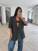 Remade oversized blazer anthracite #56:56