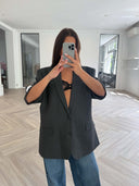 Remade oversized blazer anthracite #56:56