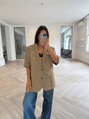 Remade oversized blazer mocha #54:54