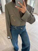 Remade cropped blazer taupe #23:23
